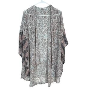 Wallflower Womens XXL Kimono Cardigan Sheer Lightweight Open Front Duster
